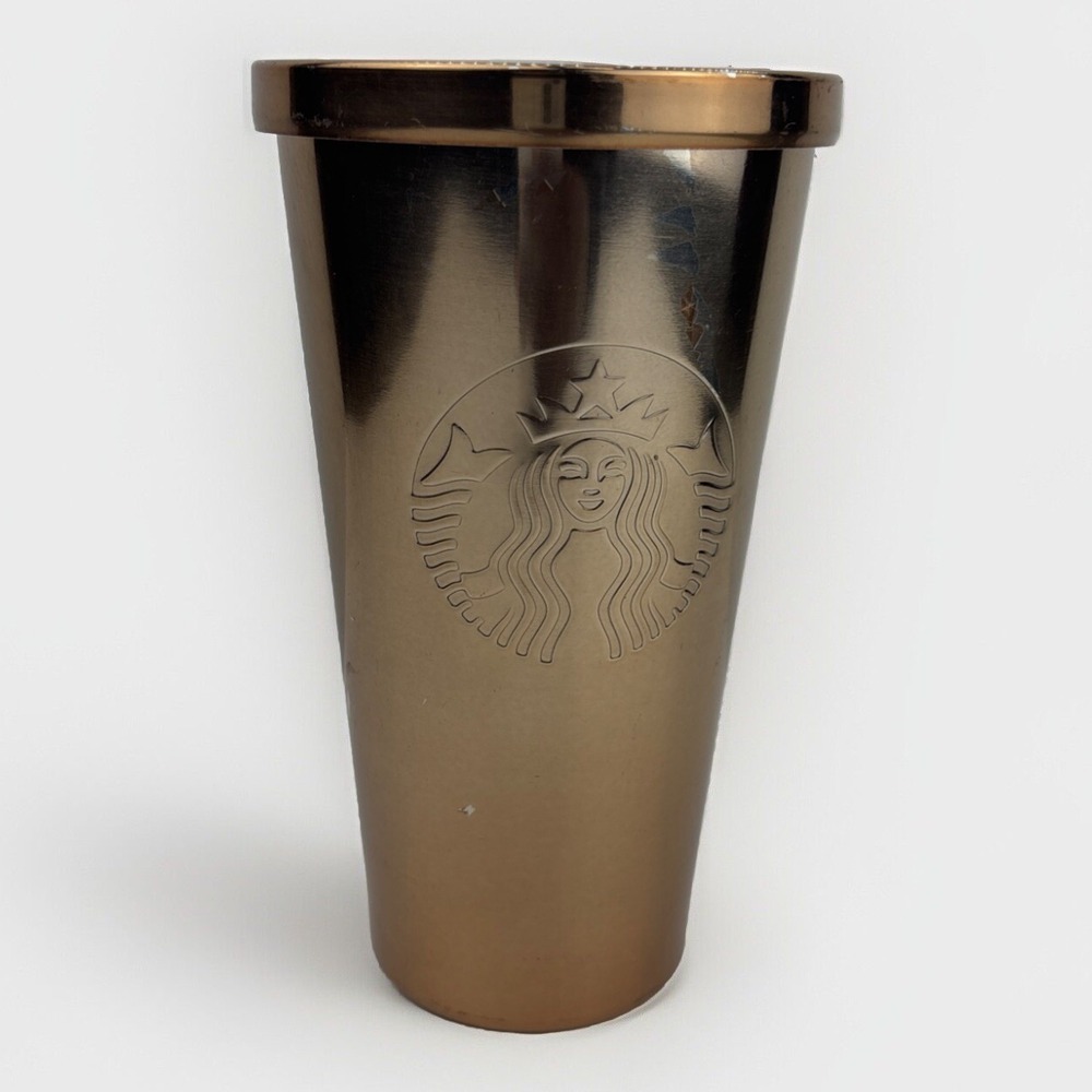 2016 Starbucks Golden Brown Cold Drink Tumbler No Straw